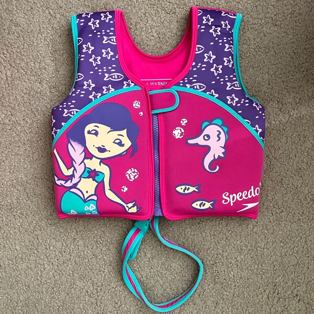 Speedo Kids' Begin to Swim Vest UPF 50, Pink Mermaid